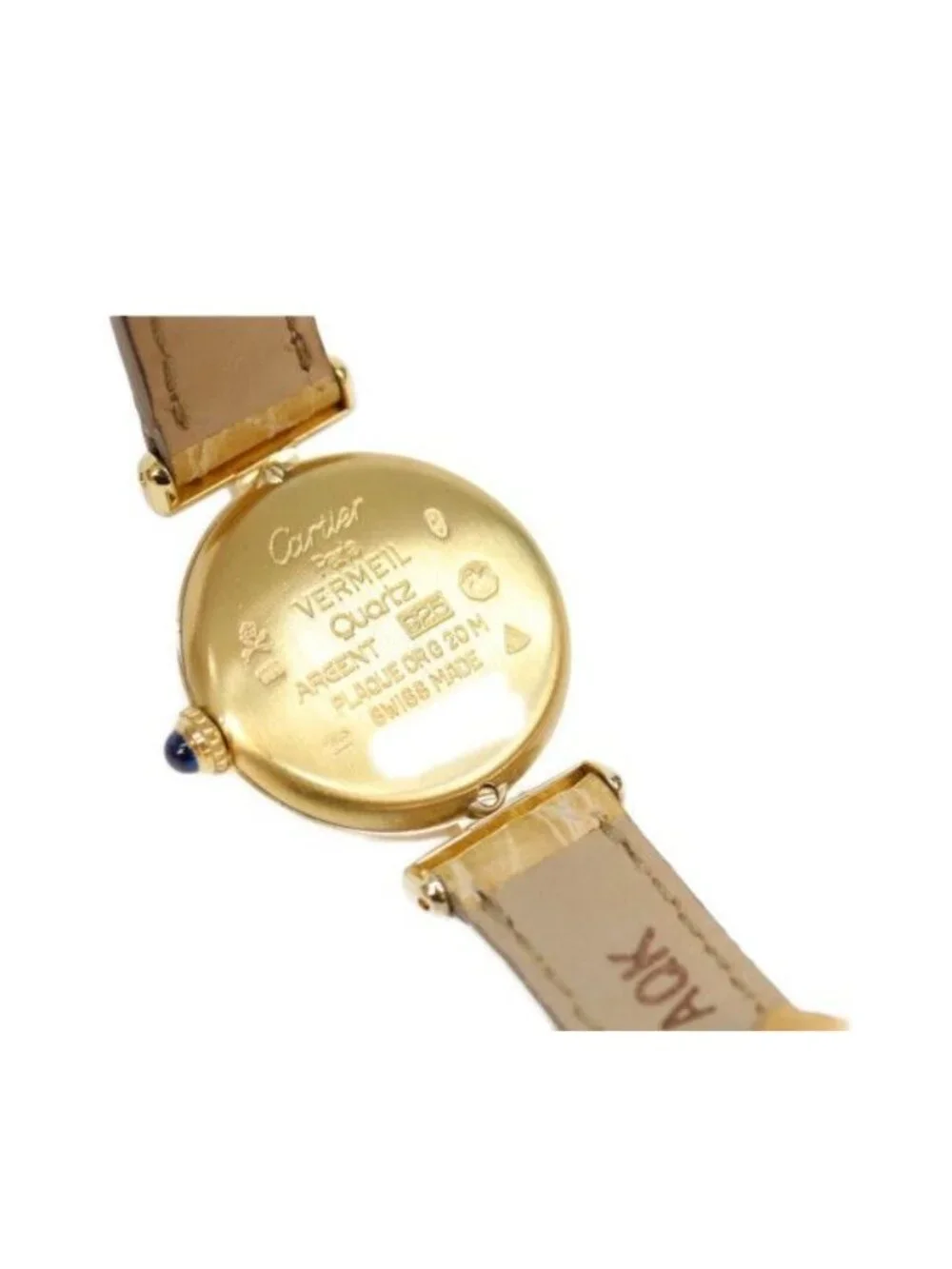 Cartier 925 Must Colise Vermeil SM Gold Dial Quartz Leather